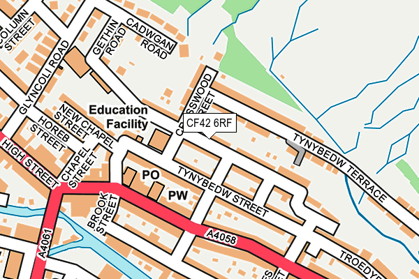 CF42 6RF map - OS OpenMap – Local (Ordnance Survey)