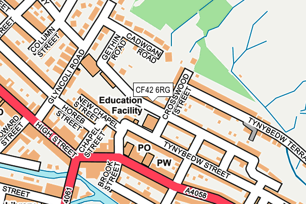 CF42 6RG map - OS OpenMap – Local (Ordnance Survey)