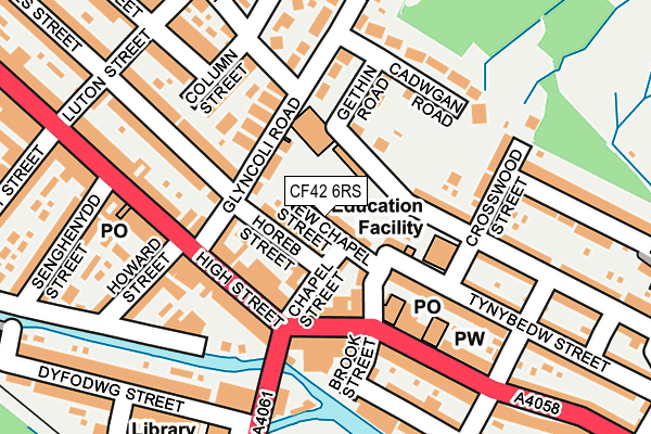 CF42 6RS map - OS OpenMap – Local (Ordnance Survey)