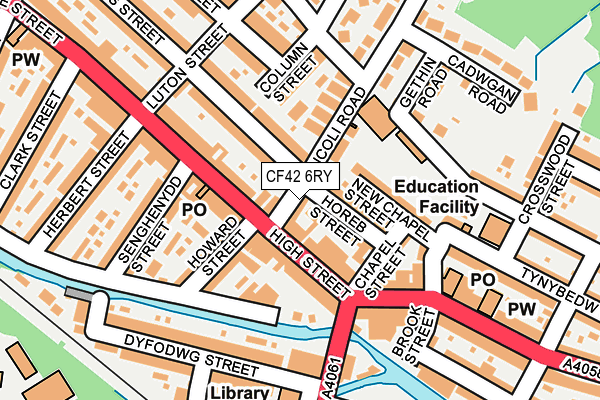 CF42 6RY map - OS OpenMap – Local (Ordnance Survey)