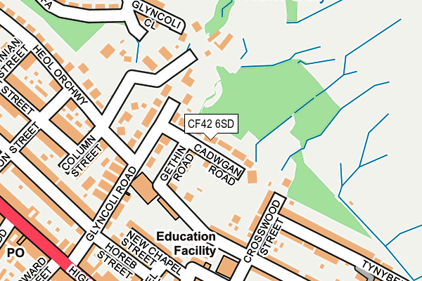 CF42 6SD map - OS OpenMap – Local (Ordnance Survey)