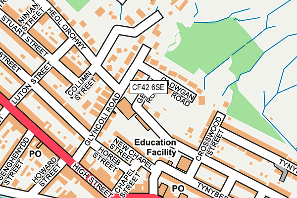 CF42 6SE map - OS OpenMap – Local (Ordnance Survey)