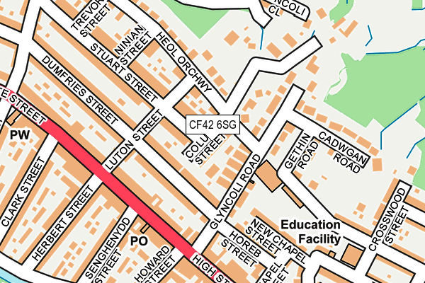 CF42 6SG map - OS OpenMap – Local (Ordnance Survey)