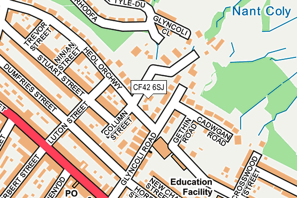 CF42 6SJ map - OS OpenMap – Local (Ordnance Survey)