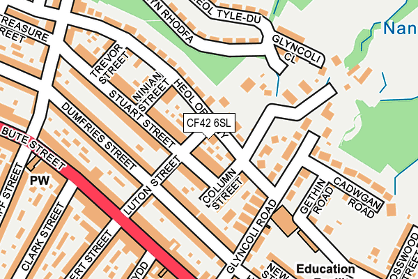 CF42 6SL map - OS OpenMap – Local (Ordnance Survey)