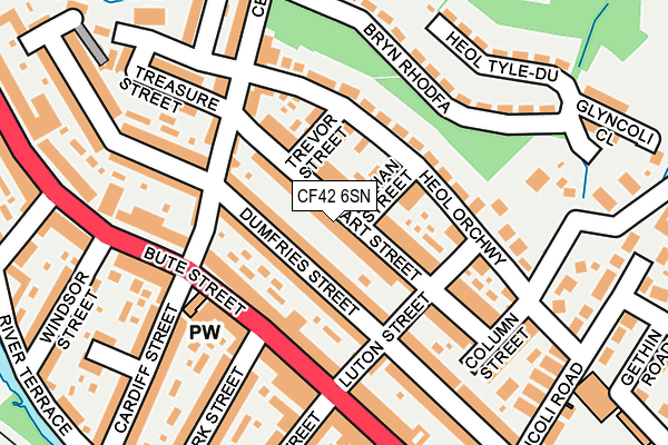 CF42 6SN map - OS OpenMap – Local (Ordnance Survey)