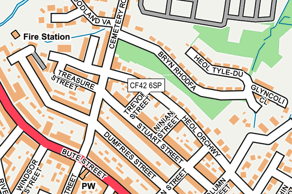 CF42 6SP map - OS OpenMap – Local (Ordnance Survey)