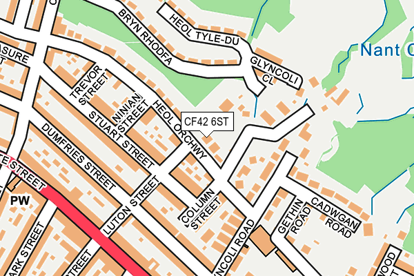 CF42 6ST map - OS OpenMap – Local (Ordnance Survey)