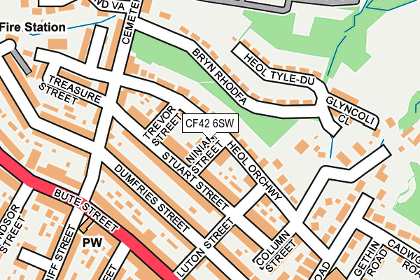 CF42 6SW map - OS OpenMap – Local (Ordnance Survey)