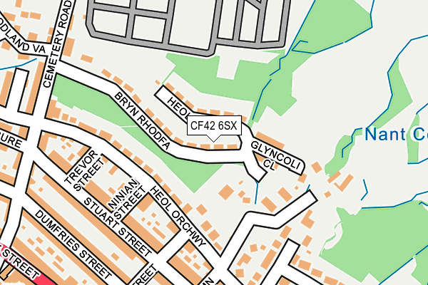 CF42 6SX map - OS OpenMap – Local (Ordnance Survey)