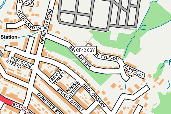 CF42 6SY map - OS OpenMap – Local (Ordnance Survey)