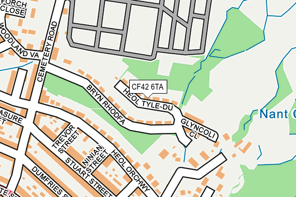 CF42 6TA map - OS OpenMap – Local (Ordnance Survey)