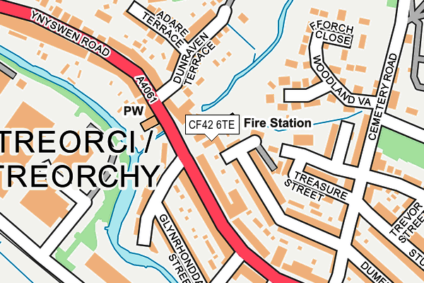 CF42 6TE map - OS OpenMap – Local (Ordnance Survey)