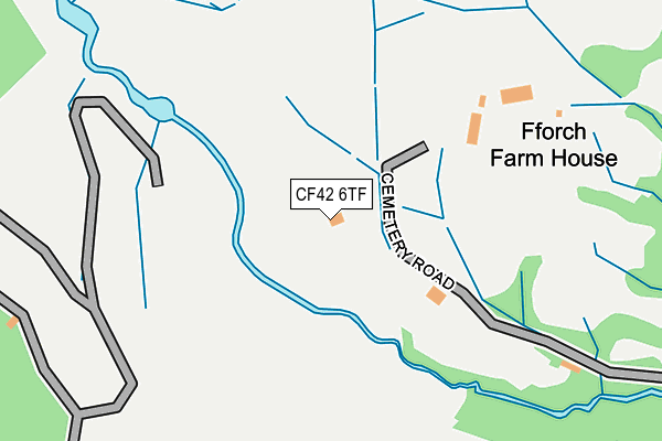 CF42 6TF map - OS OpenMap – Local (Ordnance Survey)