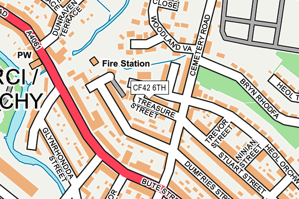 CF42 6TH map - OS OpenMap – Local (Ordnance Survey)