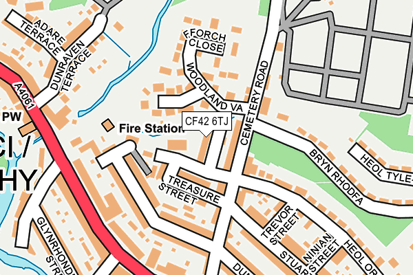 CF42 6TJ map - OS OpenMap – Local (Ordnance Survey)