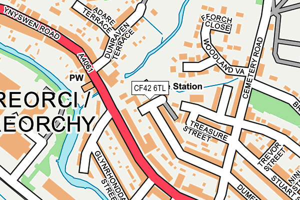 CF42 6TL map - OS OpenMap – Local (Ordnance Survey)