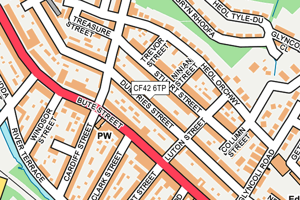 CF42 6TP map - OS OpenMap – Local (Ordnance Survey)