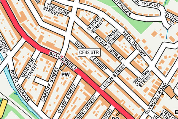 CF42 6TR map - OS OpenMap – Local (Ordnance Survey)