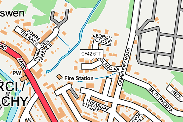 CF42 6TT map - OS OpenMap – Local (Ordnance Survey)