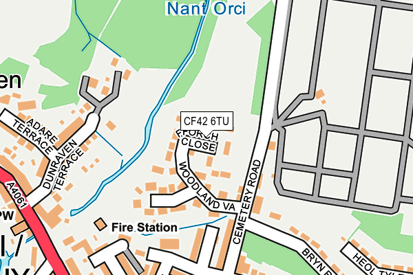 CF42 6TU map - OS OpenMap – Local (Ordnance Survey)