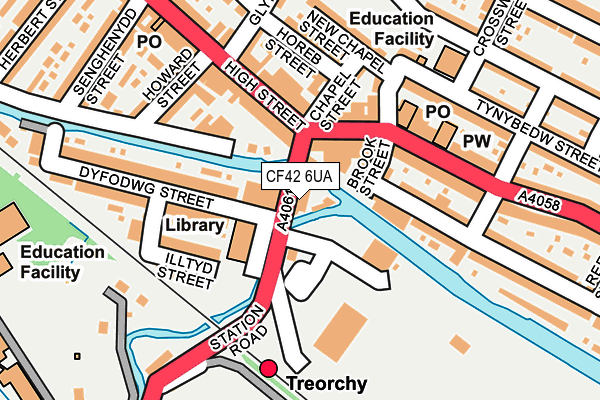 CF42 6UA map - OS OpenMap – Local (Ordnance Survey)