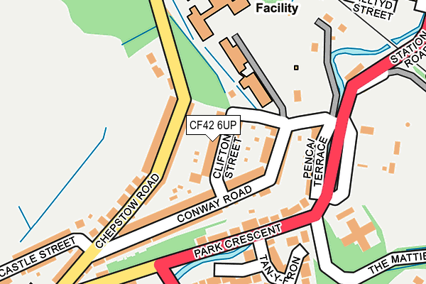 CF42 6UP map - OS OpenMap – Local (Ordnance Survey)
