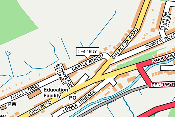 CF42 6UY map - OS OpenMap – Local (Ordnance Survey)