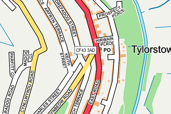 CF43 3AD map - OS OpenMap – Local (Ordnance Survey)