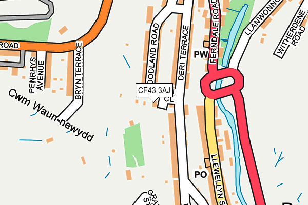 CF43 3AJ map - OS OpenMap – Local (Ordnance Survey)