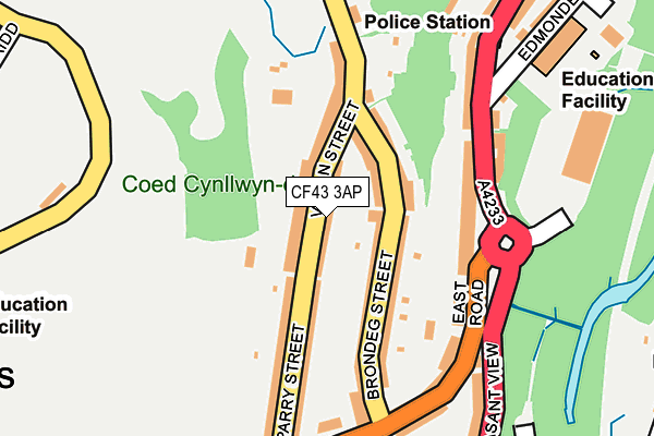 CF43 3AP map - OS OpenMap – Local (Ordnance Survey)