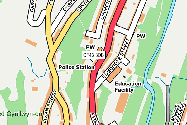 CF43 3DB map - OS OpenMap – Local (Ordnance Survey)