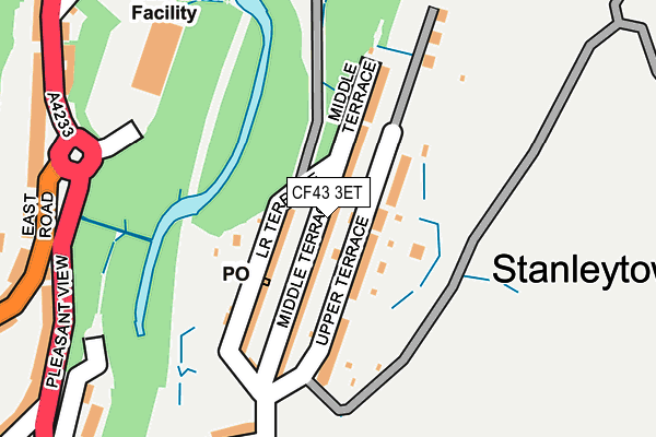 CF43 3ET map - OS OpenMap – Local (Ordnance Survey)