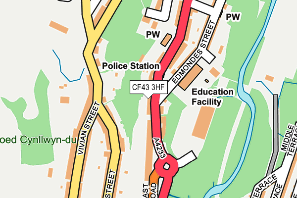 CF43 3HF map - OS OpenMap – Local (Ordnance Survey)
