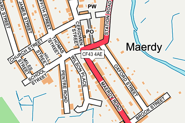 CF43 4AE map - OS OpenMap – Local (Ordnance Survey)