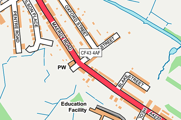 CF43 4AF map - OS OpenMap – Local (Ordnance Survey)