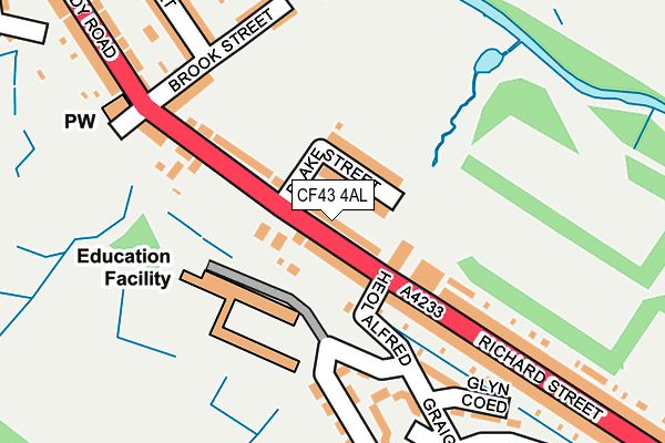 CF43 4AL map - OS OpenMap – Local (Ordnance Survey)