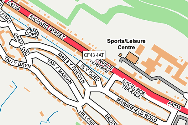 CF43 4AT map - OS OpenMap – Local (Ordnance Survey)