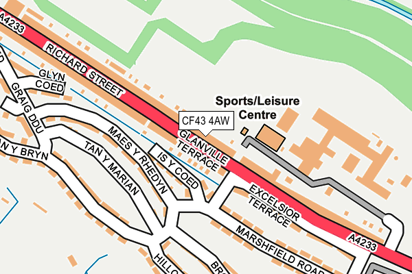 CF43 4AW map - OS OpenMap – Local (Ordnance Survey)