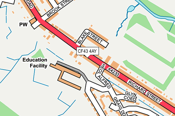 CF43 4AY map - OS OpenMap – Local (Ordnance Survey)