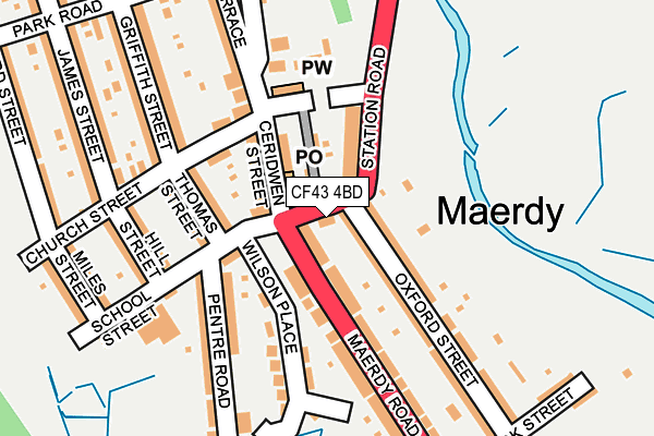 CF43 4BD map - OS OpenMap – Local (Ordnance Survey)