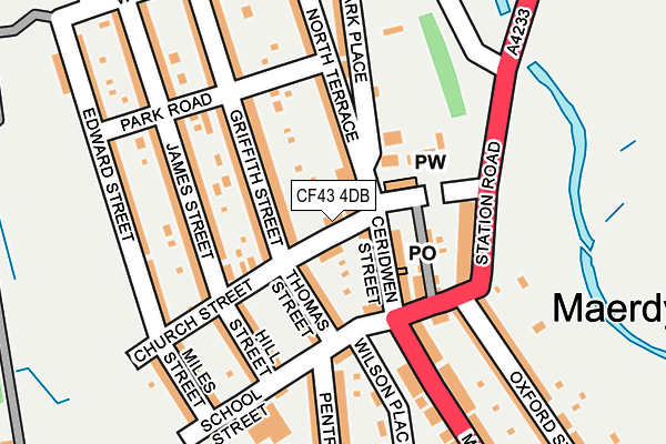 CF43 4DB map - OS OpenMap – Local (Ordnance Survey)