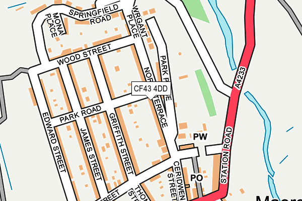 CF43 4DD map - OS OpenMap – Local (Ordnance Survey)