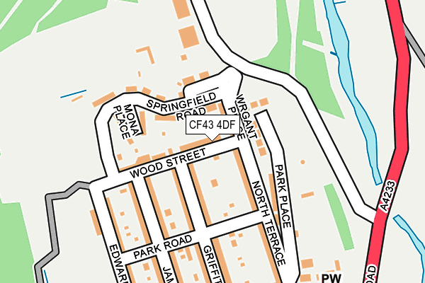 CF43 4DF map - OS OpenMap – Local (Ordnance Survey)