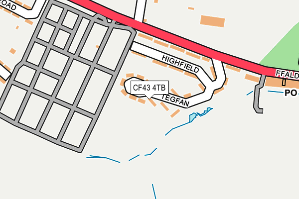 CF43 4TB map - OS OpenMap – Local (Ordnance Survey)