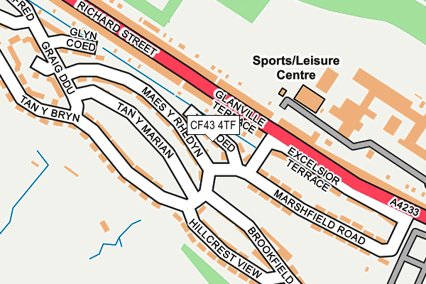 CF43 4TF map - OS OpenMap – Local (Ordnance Survey)