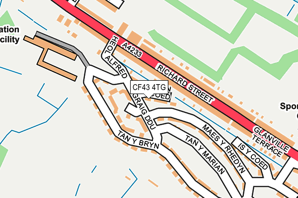 CF43 4TG map - OS OpenMap – Local (Ordnance Survey)
