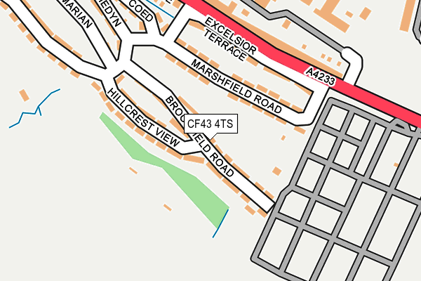 CF43 4TS map - OS OpenMap – Local (Ordnance Survey)