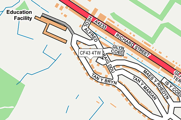 CF43 4TW map - OS OpenMap – Local (Ordnance Survey)