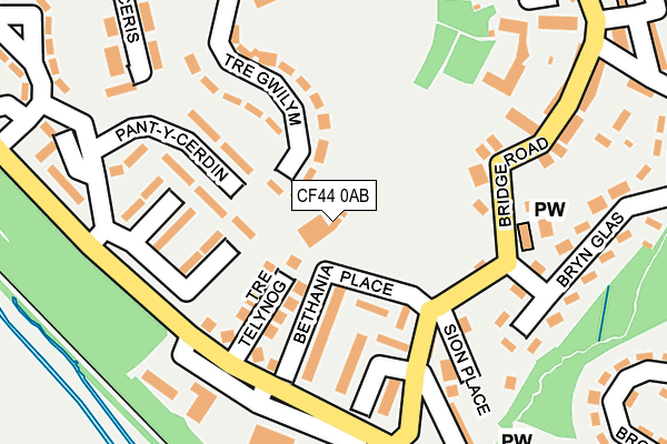 CF44 0AB map - OS OpenMap – Local (Ordnance Survey)